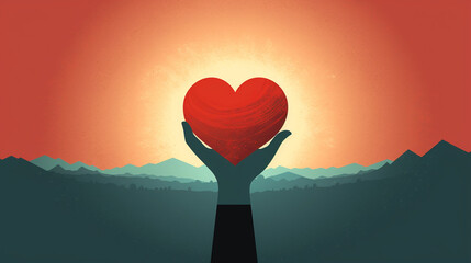 the red heart inspire viewers to reflect on the profound impact of generosity.
