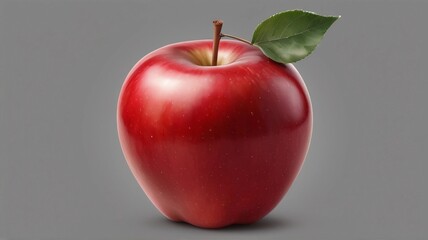 red apple on grey background