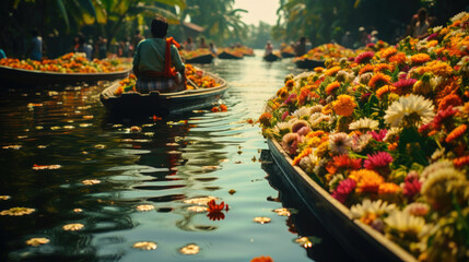 Obraz premium Onam Bliss: Cultural Extravaganza in Kerala's Floral Festivities