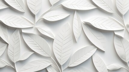 white leaves on a white background
