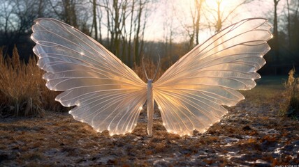 Angel Wings in the Jungle: Ethereal Forest Setting, Winged Fantasy, Nature's Embrace, Mystical Jungle, Enchanted Wilderness, Angelic Presence, Ethereal Photo Backdrop, Forest Serenity, Winged Elegance