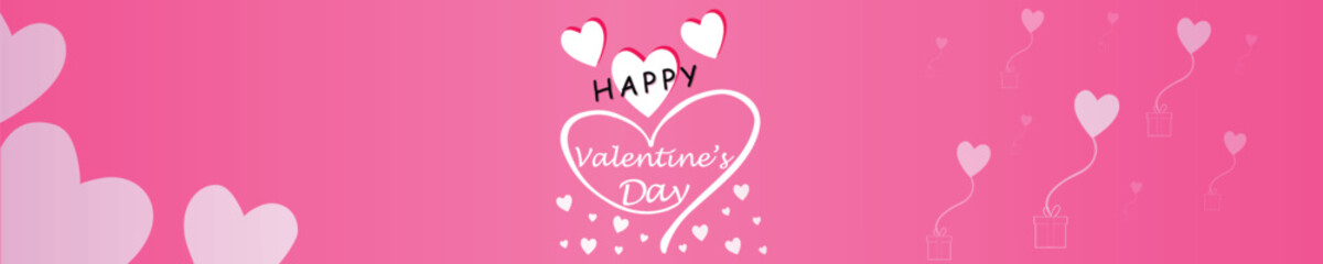 Happy valentines day. Vector banner, greeting card, flayer, poster,  with text Happy valentines day