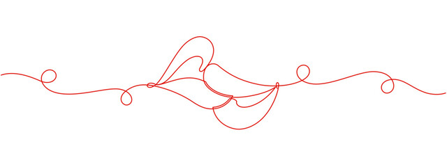 kiss on the lips line art vector illustration. valentine's day element design - obrazy, fototapety, plakaty