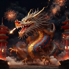 Fototapeta premium chinese dragon happy new year 