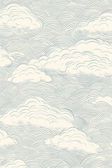 Ivory slate and cloud cute square pattern, in the style of minimalist line drawings