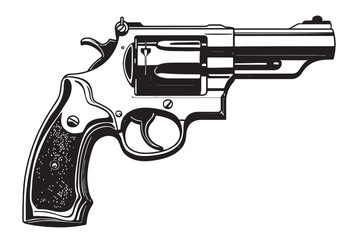 Revolver Gun Mascot cartoon vector art and illustration .Vector - obrazy, fototapety, plakaty