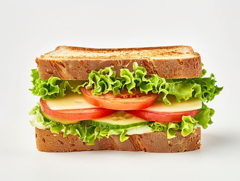 Sandwich isolated on white background in minimalist style.
