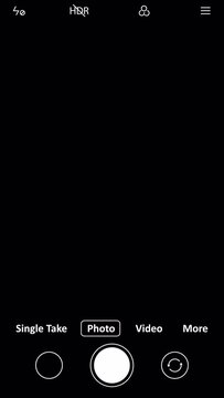 4K overlay resolution of camera phone viewfinder taking photo on alpha channel background.