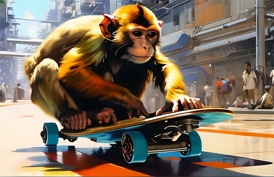 monkey in skate