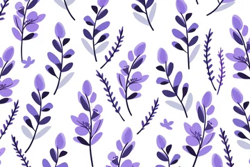 Fototapete Aquarell Natur Set Lavender Uva Ursi pattern