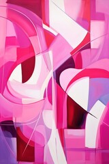 Magenta abstract simple shapes, style of Matisse