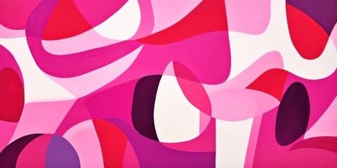 Magenta abstract simple shapes, style of Matisse