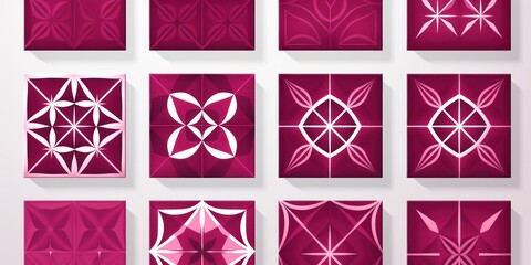 Magenta aperiodic geometric seamless patterns for hydraulic tile 