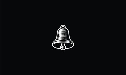white bell on black backgroun, icon, logo, design, concept, idea, symbol - 713326240