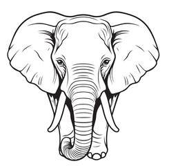 Elephant Cartoon , hand drawn wild animal illustration, Isolated Vector illustration