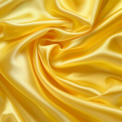 Top view of the shiny texture of satin silk, . Bright yellow silk background