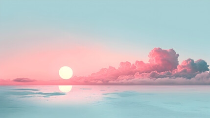 Obraz premium Serene Sunset Background Wallpaper for Mobile