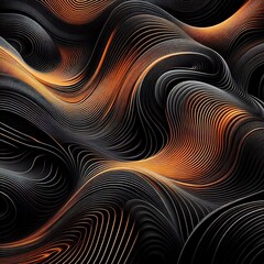 Black and orange background with a wavy pattern
