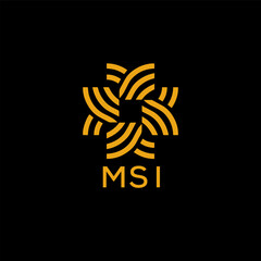 MSI Letter logo design template vector. MSI Business abstract connection vector logo. MSI icon circle logotype.
