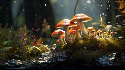 beautiful mushroom theme design illustration