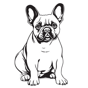 French bulldog hand drawn sketch in Comic style coloring book,Pets