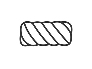 マシュマロ棒のアイコン（線画）のイラスト