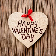 Love Heart Happy Valentine's day top background Ai generative.