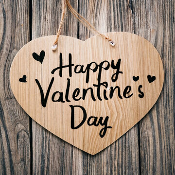 Love Heart Happy Valentine's day top background Ai generative.