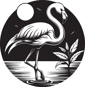 recommend clip art: illustration of a flamingo vector silhouette