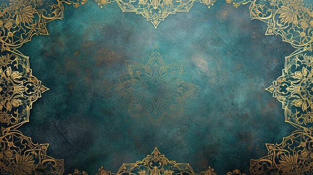 Elegant Luxury Ornamental Islamic Background with Islamic Pattern Border and Decorative Ornament - AI Generated Abstract Art