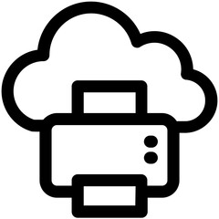 Cloud Printing Vector Icon