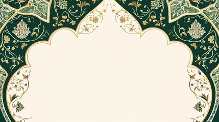 Ramadan Kareem Arabic Islamic Elegant White and Green Ornamental Background - AI Generated - obrazy, fototapety, plakaty