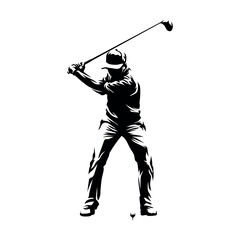 golfer silhouette logo isolated