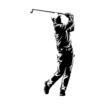 golfer silhouette logo isolated