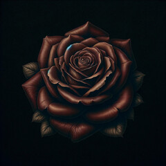 beautiful rose with a dark vintage effect on a black background