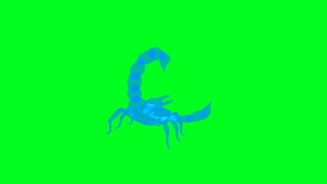 4k yellow scorpion green screen technology video. yellow scorpion technology video, yellow scorpion 360 turn, yellow scorpion wireframe video	
