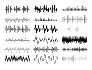 Sound waves silhouette vector art
