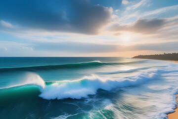 Fototapeta premium sunset over the ocean.