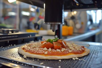 The Art Of Crafting A Delectable Pizza: Precision And Culinary Finesse With A 3D Printer.