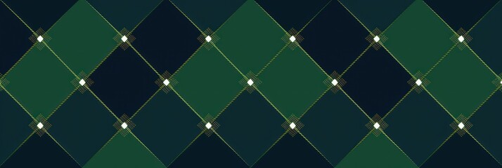 Fototapeta na wymiar Navy argyle and forest green diamond pattern, in the style of minimalist background