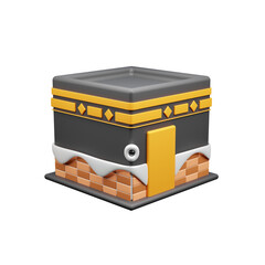 Kaaba 3d icon or Kabah 3d icon illustration
