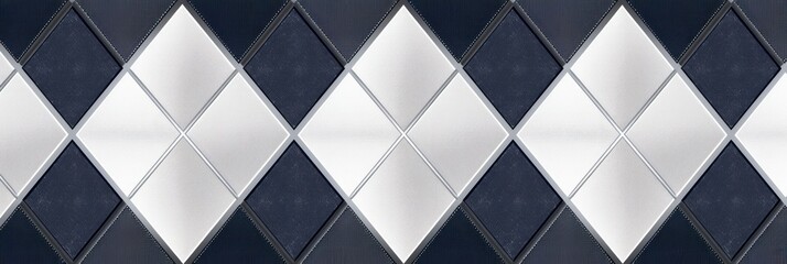 Navy argyle and gray diamond pattern, in the style of minimalist background