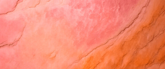 Elegant pastel pink and orange marble texture in banner format. Closeup on elegant texture. Can be used as background or wallpaper.