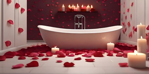 bath with candles