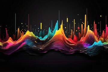 colorful sound wave used for background - obrazy, fototapety, plakaty