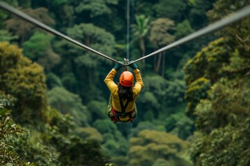 Thrillseeker Soars Above Lush Costa Rican Rainforests On Zipline Adventure