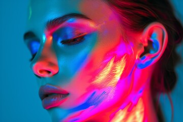 Fluorescent Makeup On Young Woman: Embracing Contemporary Beauty Trends