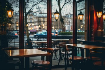 Interior of a empty cafe