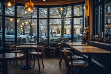 Interior of a empty cafe