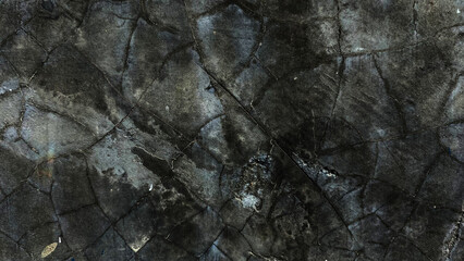 The cement is cracked and the picture is dark.